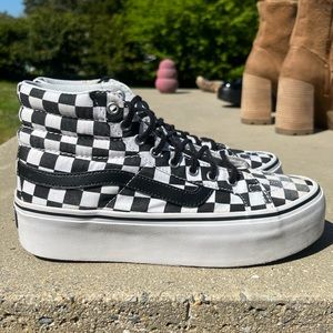 Vans Checkerboard Sk8 Hi-Platform Sneaker